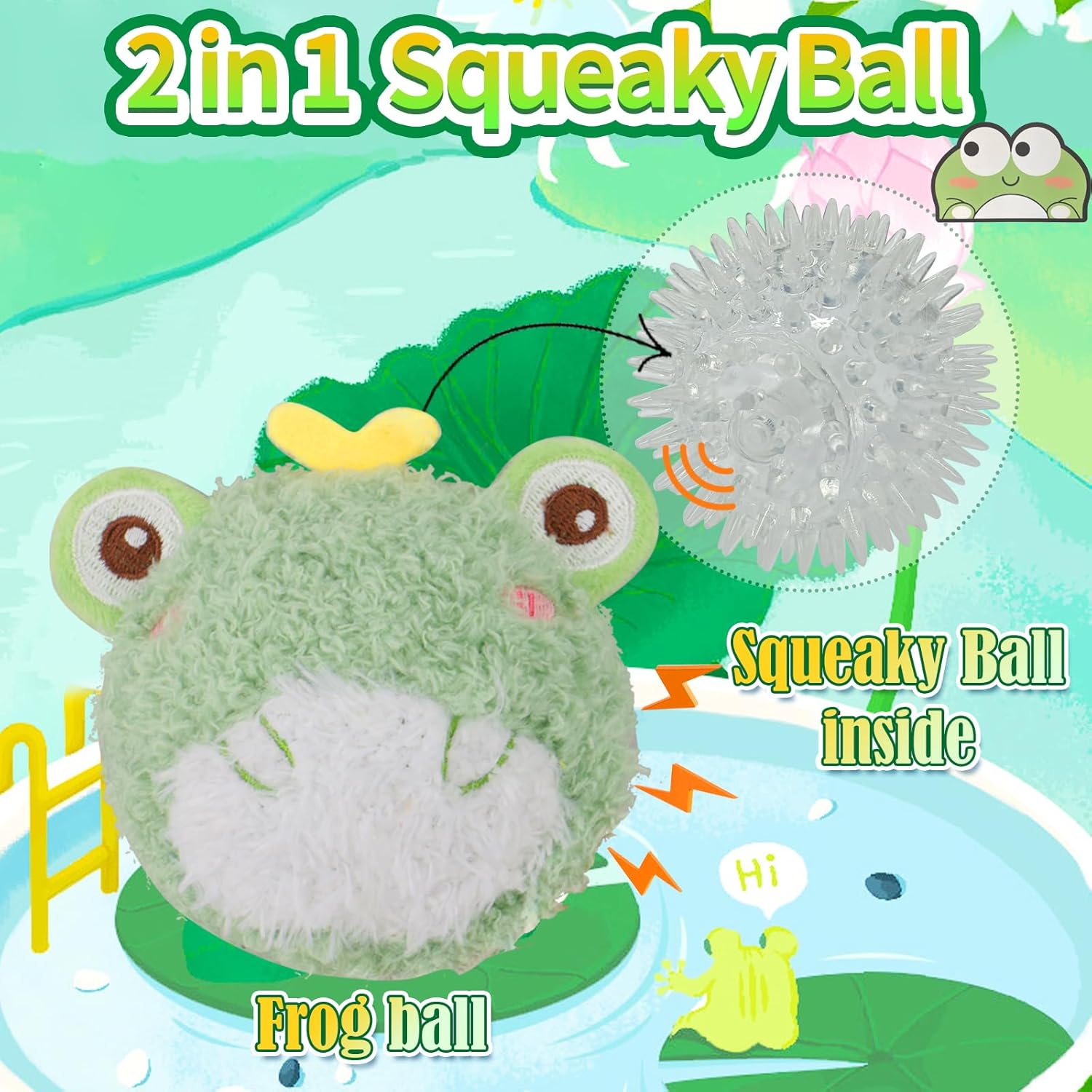 ZippyPaws3Pack Squeaky Dog Balls,2 in1 Funny Puppy Ball Toys,Birthday Dog Toy for Small Medium Dogs (Farm Ball)