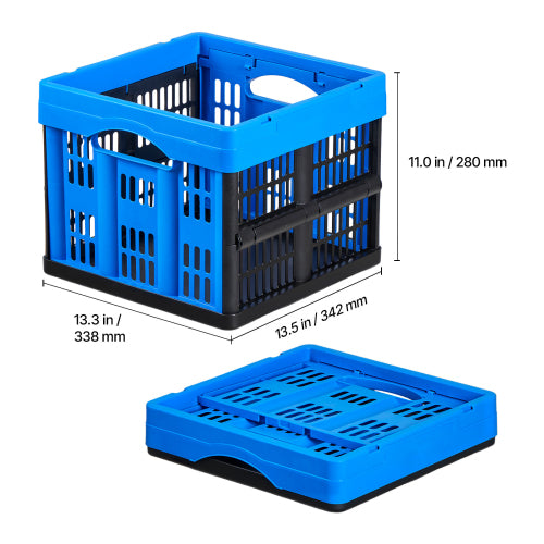 Collapsible Storage Crates Set of 3, 25 Liter Plastic Folding Storage Bins with Handles, Stackable Heavy Duty Organizer