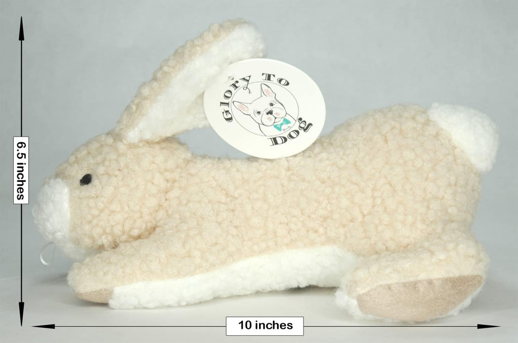 Glory To Dog Large Sherpa Plush Bunny Squeaky Interactive Fetch Dog Toy Stuffed with Fluff and Crinkly Floppy Ears for Medium to Large Breeds