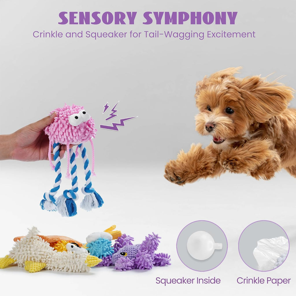ZippyPaws Small Medium Large Dog Toys, Cute Soft Squeaky Crinkle Plush Stuffed Durable Pet Teething Animal Chew Toys for Small to Large Breed, Cognitive Stimuting Boredom Puppy Busy Birthdays Gifts
