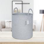 Woven Storage Basket with Handles, Cotton Rope Storage Bin, Organizer for Laundry, Toys, Blankets, Home Decor