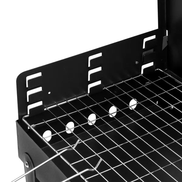 AEELLEEA 17.32" Folding Portable Charcoal Grill, 3-Height Adjustable Tabletop BBQ with Tools for Camping Outdoor Cooking