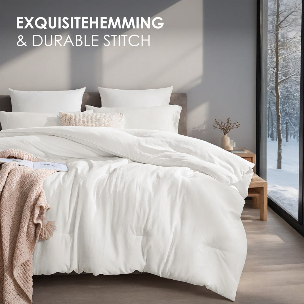 AEELLEEA 2 Pack All Season Polyester Brushed Comforter Inserts, Soft Cotton-Look Duvet Core, Breathable Lightweight Bed Comforters for Bedroom & Dorm
