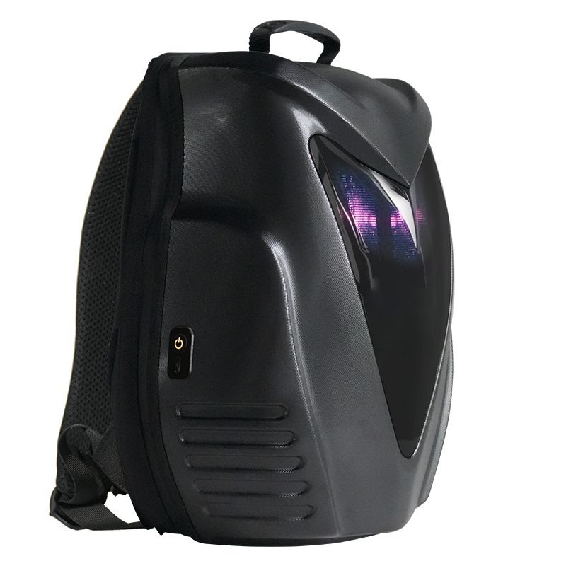 3D Hardshell Motorcycle Backpack with Customizable Display, Water Resistant Rider Backpack for 15.6 Inch Laptop