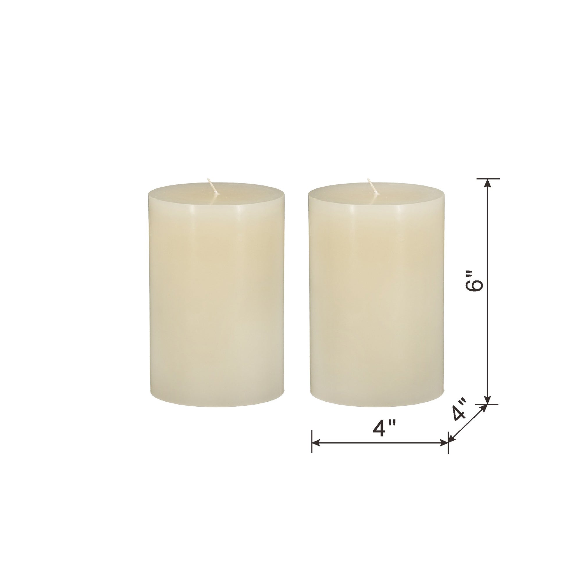 2pk 4"x6" Unscented Soy Wax Candles – Natural, Clean Burn Pillars