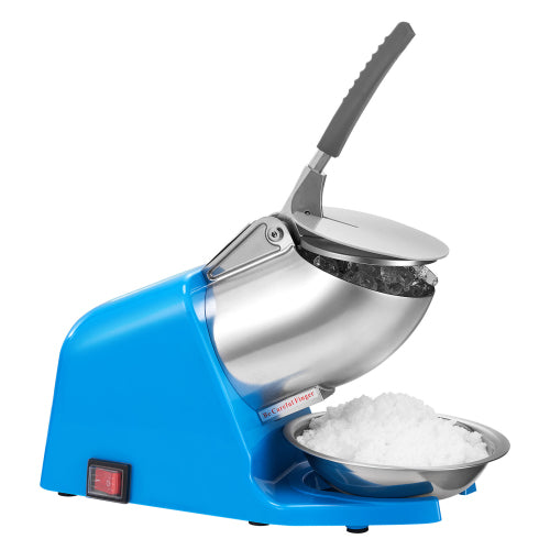 Ice Crusher Machine, 286lbs/hr, 4 Blades Snow Cone Maker, Stainless Steel Shaved Ice Machine with Bowl & Cover, 300W for Home & Commercial, Blue