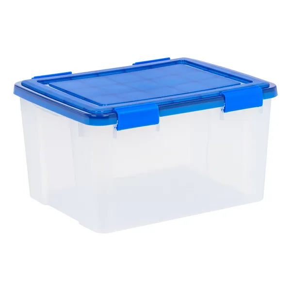 46 Quart Plastic Storage Bin with Airtight Sealed Lid, Stackable Heavy Duty Storage Tote for Home Garage Pantry