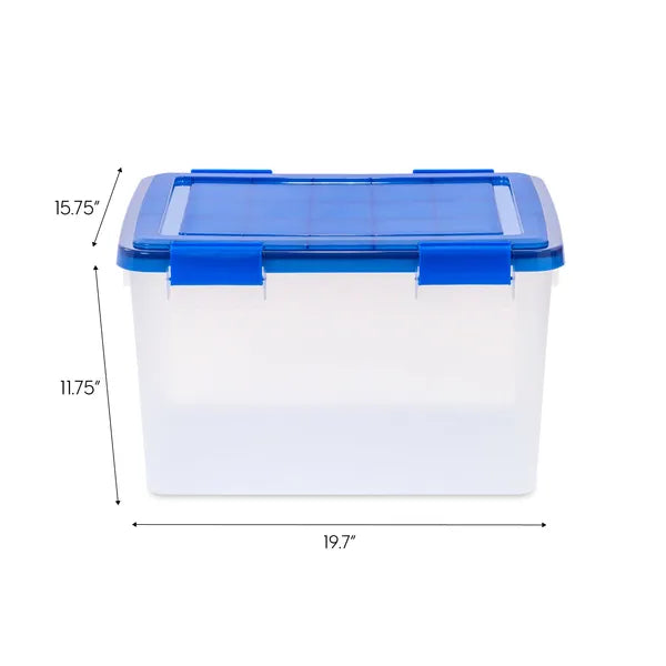46 Quart Plastic Storage Bin with Airtight Sealed Lid, Stackable Heavy Duty Storage Tote for Home Garage Pantry