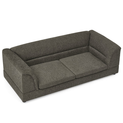 AEELLEEA Jumbo Dog Sofa Bed, Dark Gray Upholstered Pet Couch with Bolster Sides for Large Dogs