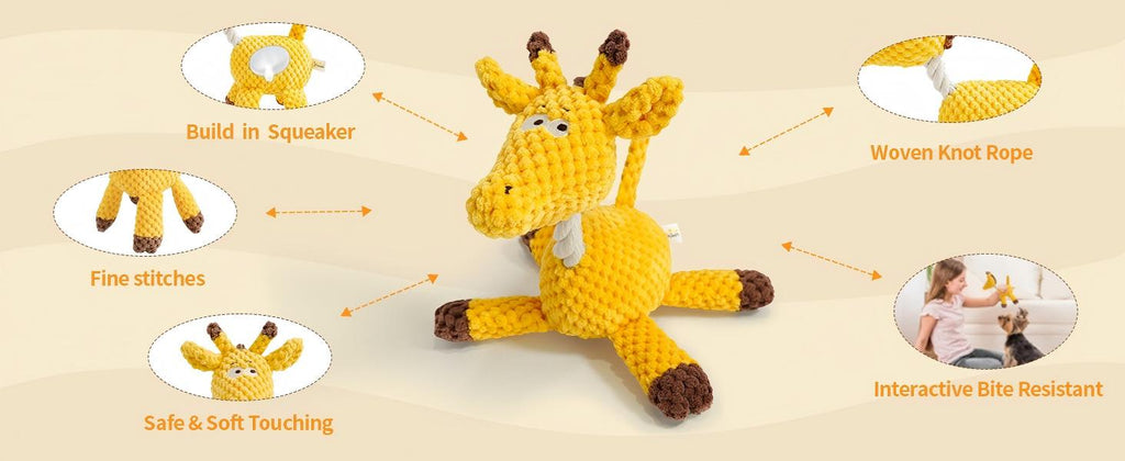 4-Pack Squeaky Dog Toys Set Sea Crinkle Plush Toy Rope Toys for Dogs Tug of War Toy & Oral Care Puppy Toys for Small Medium Large Dogs