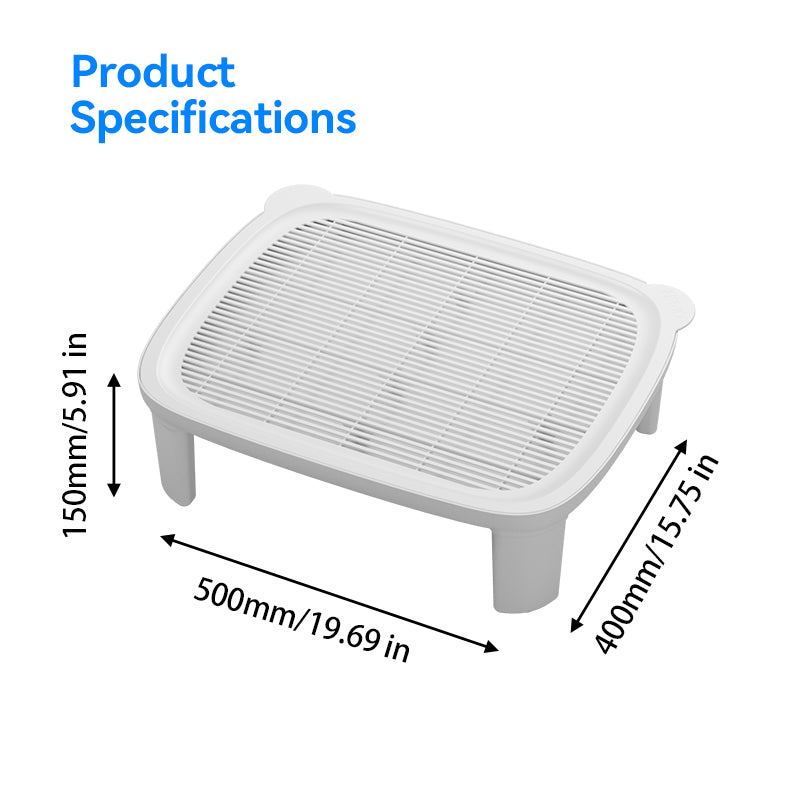 Aeelleea Cat Litter Sand Control Pedal Double-Layer Anti-Slip PP Mat for Smart Litter Box
