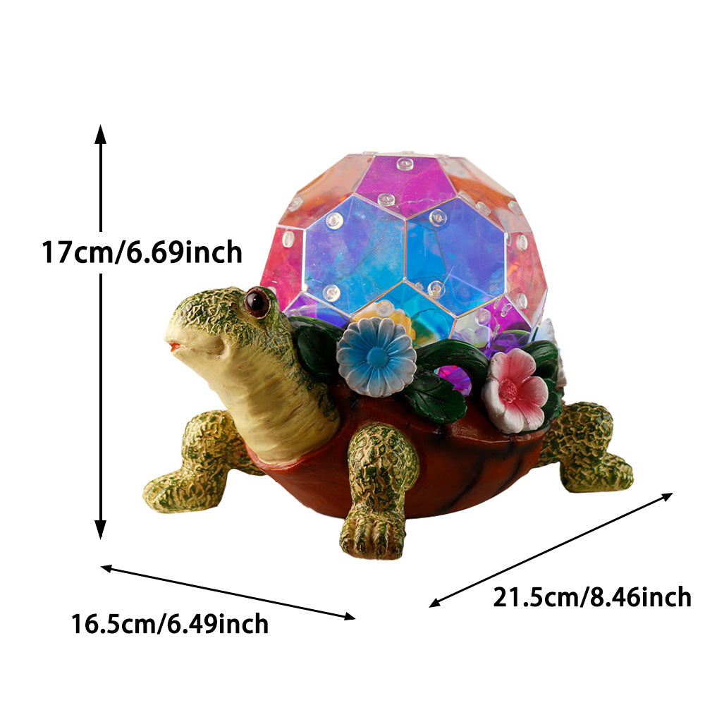 Outdoor Garden Decor Tortoise Statue with Warm White Accent Light, Decorative Landscape Ornament for Garden, Patio & Pathway