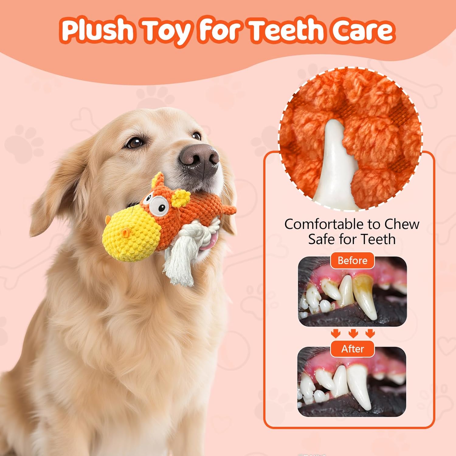 Dog Toys - Plush Dog Toy for Small, Medium, and Large Dogs, Great for Tug-of-War and Playtime