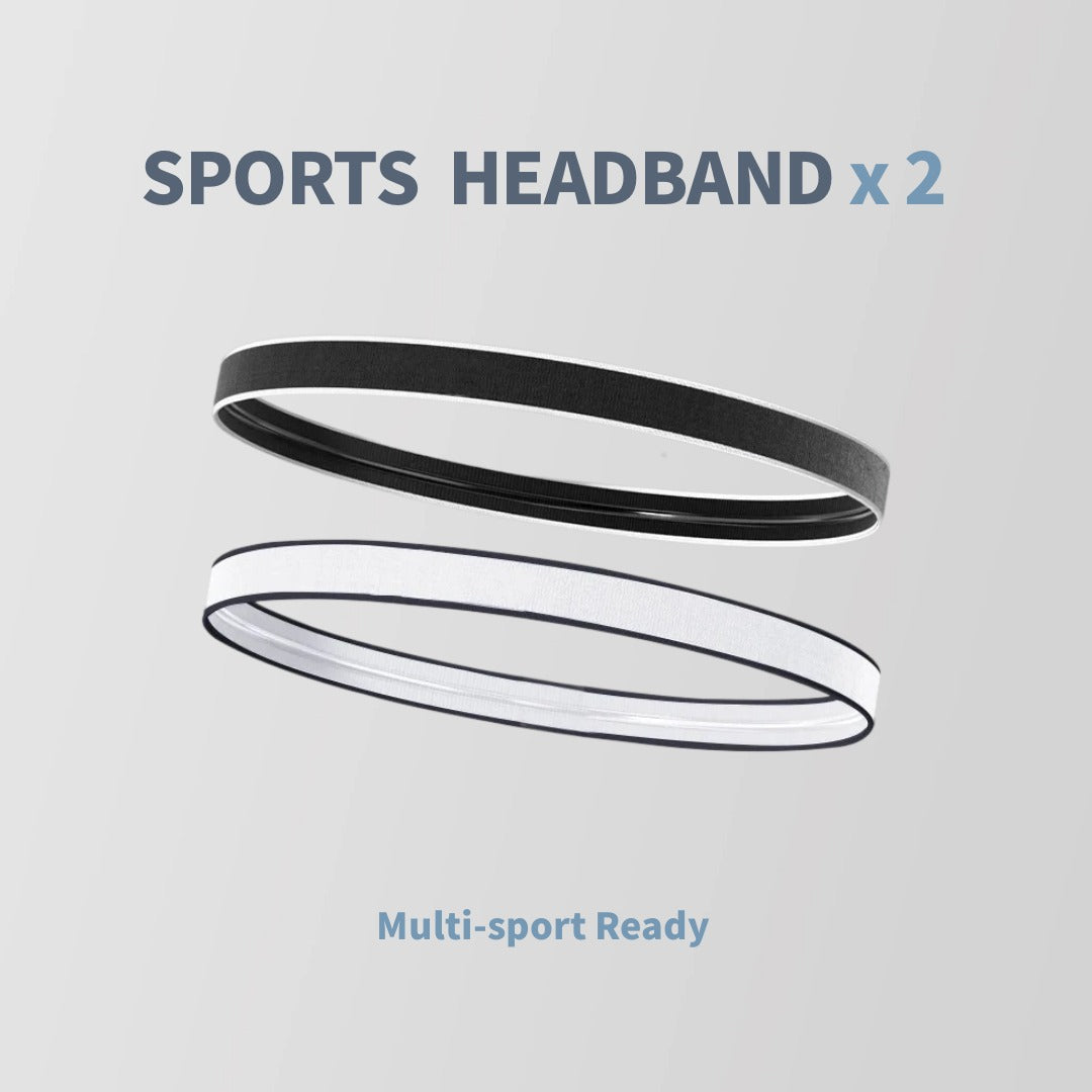 2-Pack Sports Headbands, Sweat-Wicking & Quick-Dry, Comfortable Stretch Won't Squeeze Head, Vibrant & Versatile for Workouts
