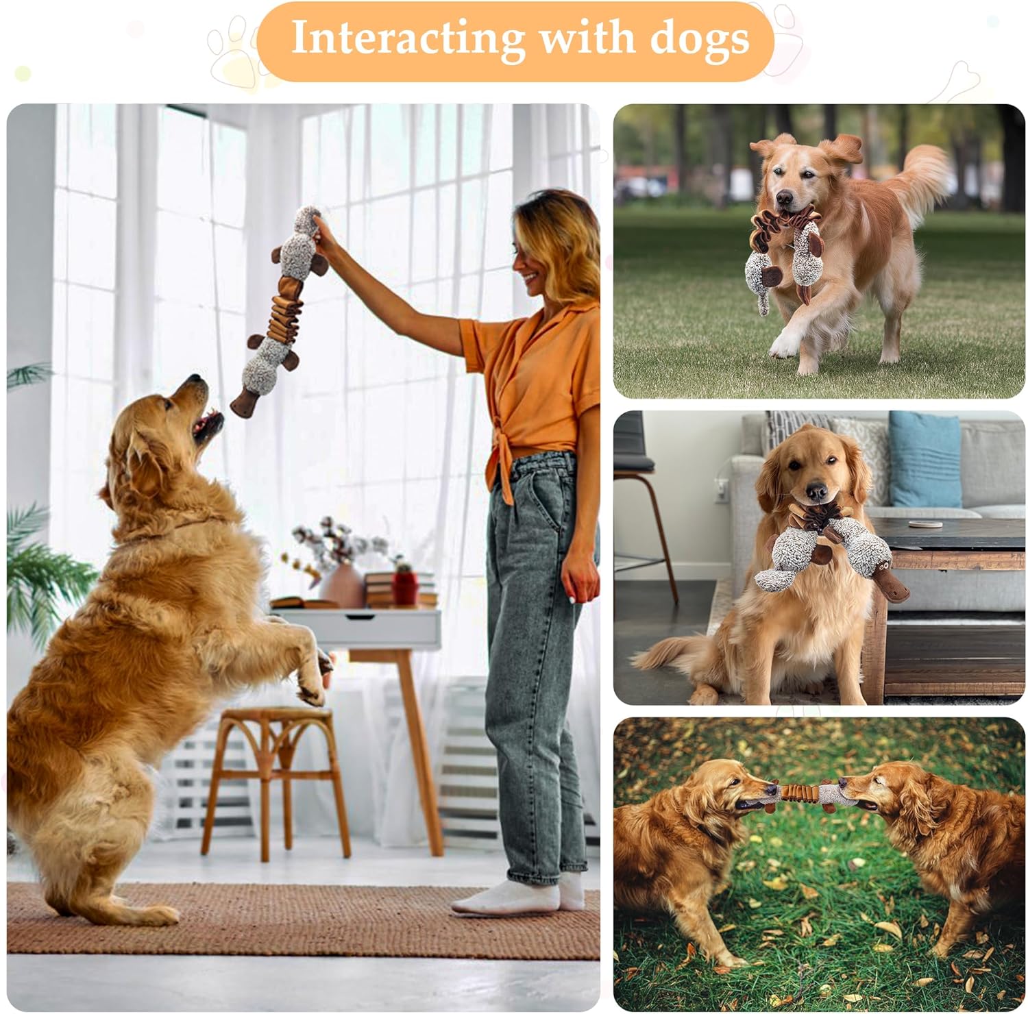 ZippyPaws Dog Toys, Stuffed Large Dog Toys to Keep Them Busy, Interactive Plush Chew Toys with Crinkle Paper, Tough Pet Animal Toys for Small Medium Large Dogs - Platypus