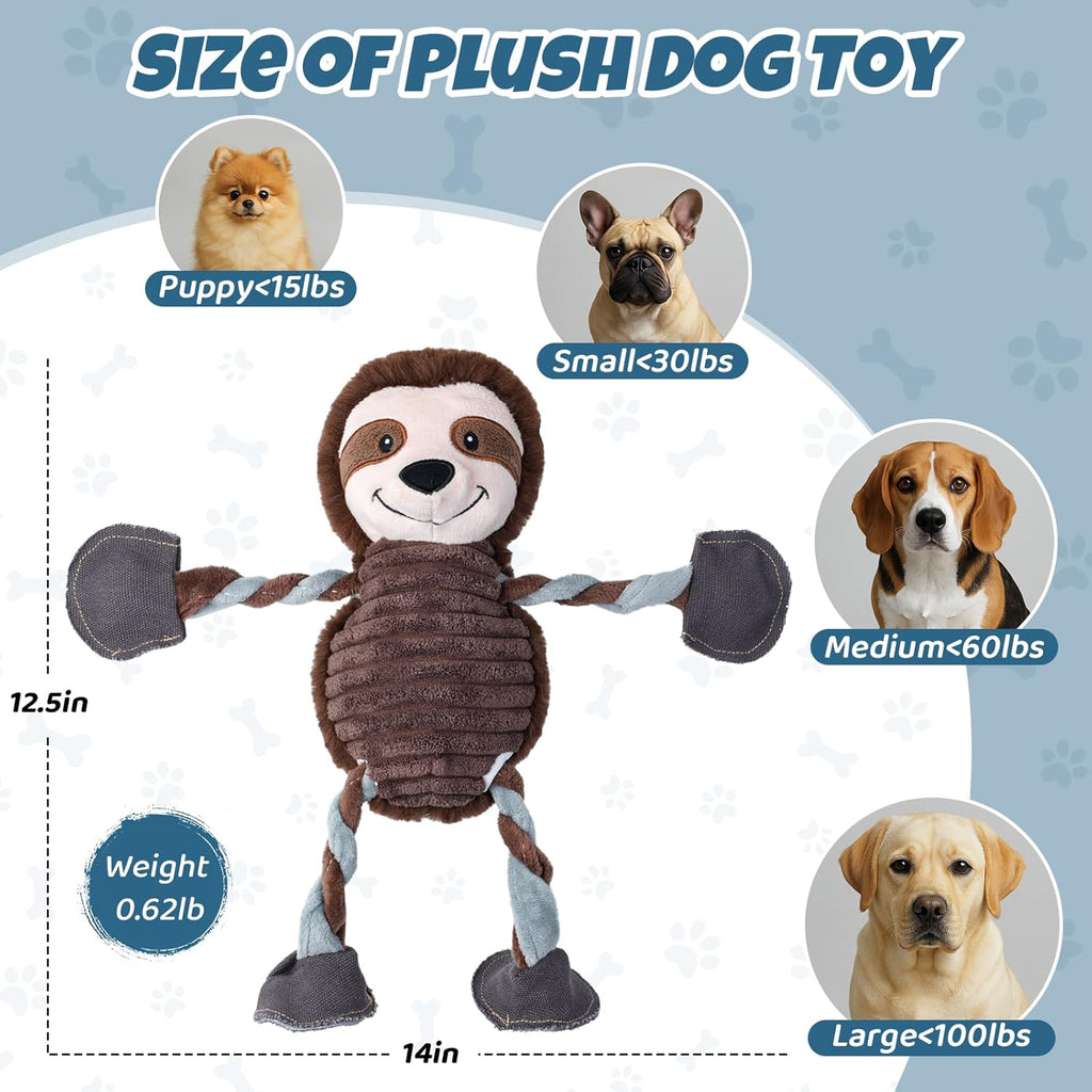 ZippyPaws Dog Toy Plush Dog Chew Toy with 5 Squeakers, Interactive and Durable Pet Toy for Chewing and Playing