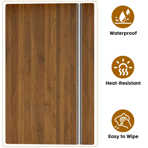 AEELLEEA 24×16 Inch Wire Shelf Covers, 5 Pack Wood Grain PVC Shelving Liners for Metal Wire Rack, Waterproof DIY Cuttable Pantry Organizer, Walnut