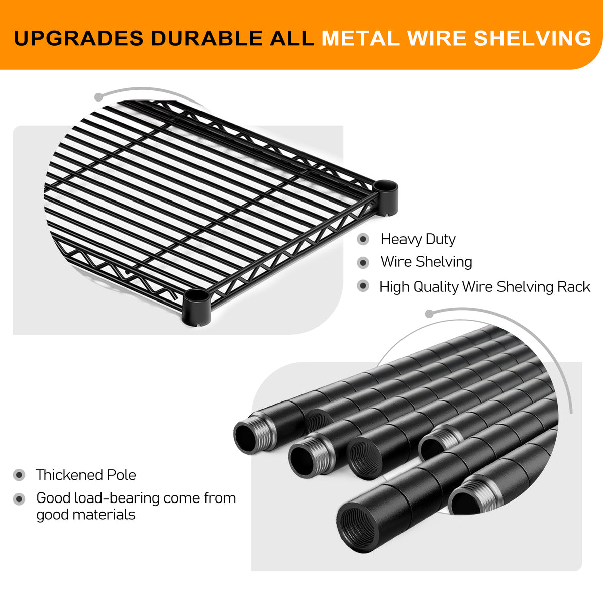 AEELLEEA 4-Tier Wire Storage Shelving Unit, 59.1"W x13.8"D x57.9"H, Heavy Duty Adjustable Metal Rack, Convertible L or H Shape