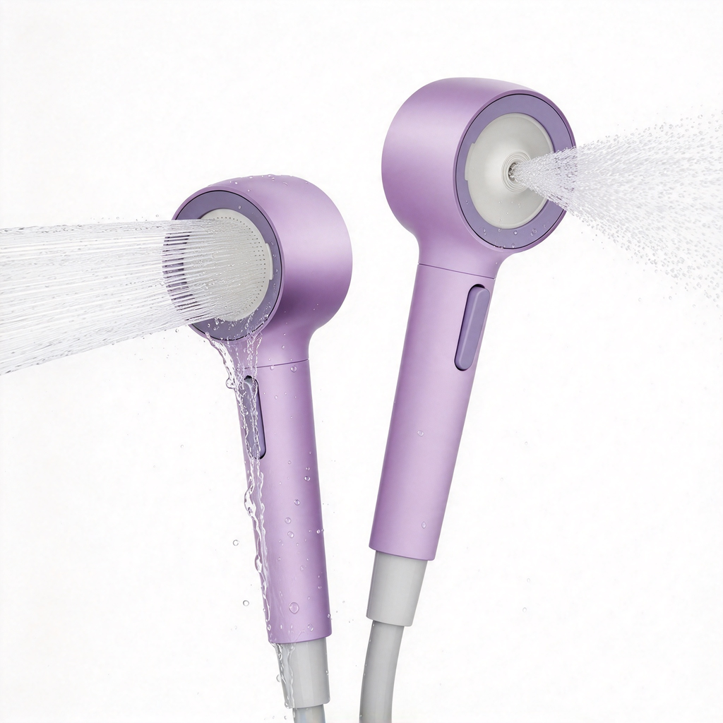 Handheld Shower Head with Reverse-Flush Cleaning, Micro-Spray Nozzles, Easy-Access Control Button and Hose Connection