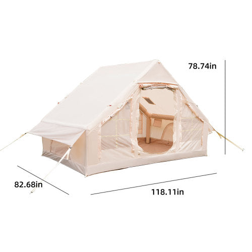 A Frame Camping Tent 118.11x82.68x78.74 Inch, 210D Oxford Cabin Tent with Double Layer Door, Waterproof Family Tent