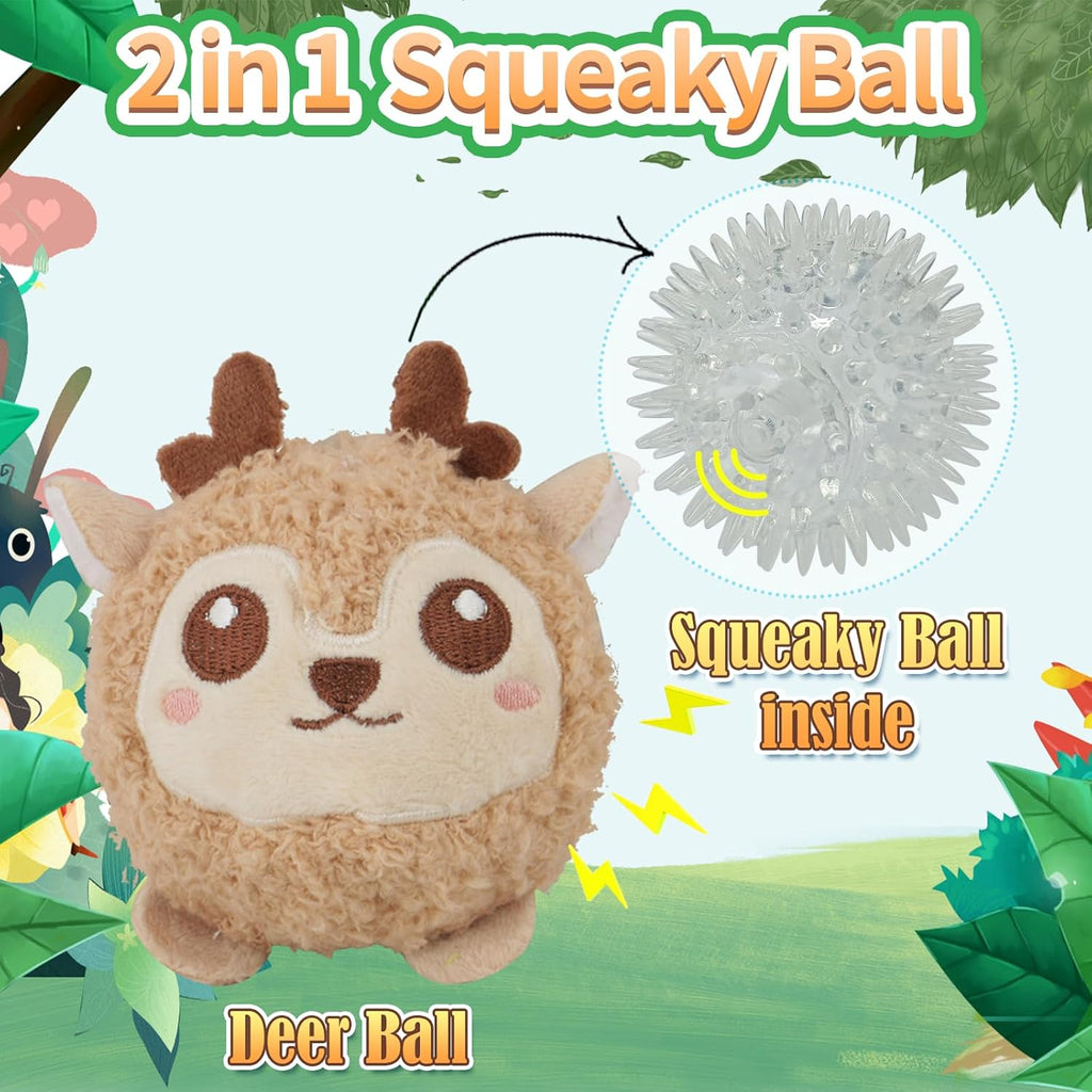 ZippyPaws3Pack Squeaky Dog Balls,2 in1 Funny Puppy Ball Toys,Birthday Dog Toy for Small Medium Dogs (Farm Ball)