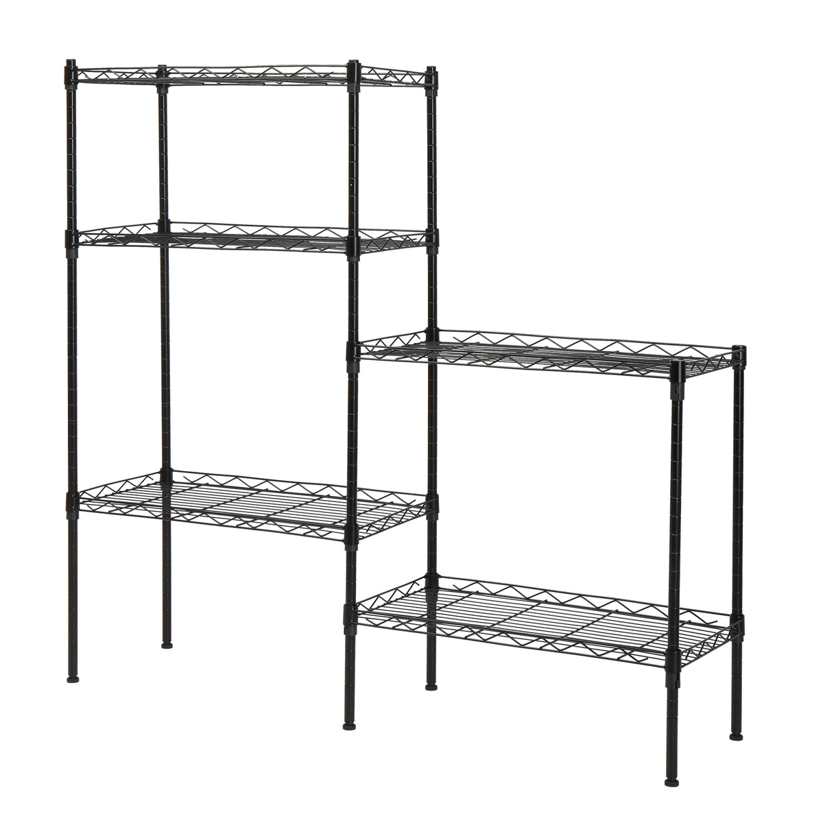 AEELLEEA-Changeable Assembly Floor Standing Carbon Steel Storage Rack, Black