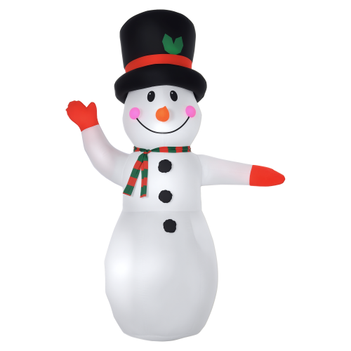 AEELLEEA 8' Inflatable Snowman Christmas Decoration with Built-In LED Lights, Outdoor Yard Holiday Decor