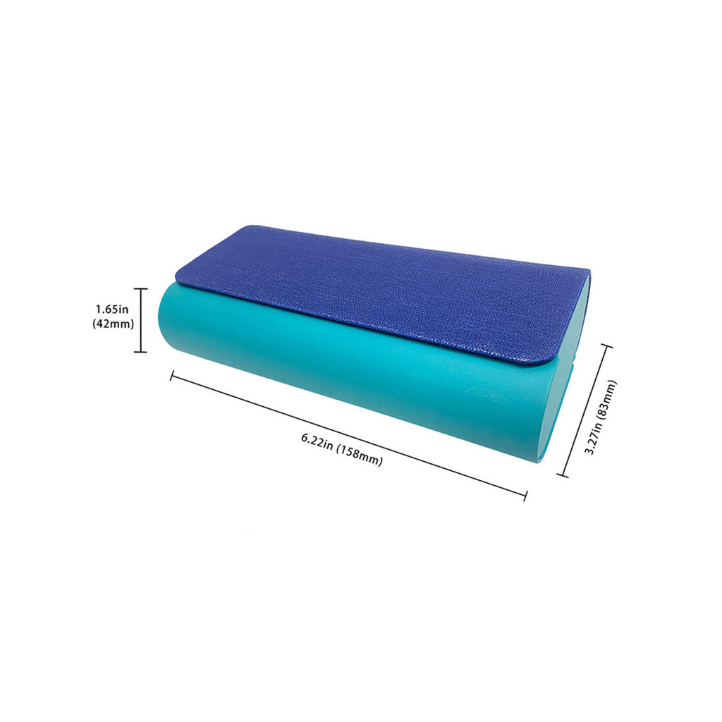 Hard Shell Double Glasses Case, 2 Pair Eyeglass Sunglasses Storage Box, Two-Tone Faux Leather Magnetic Closure Eyewear Holder