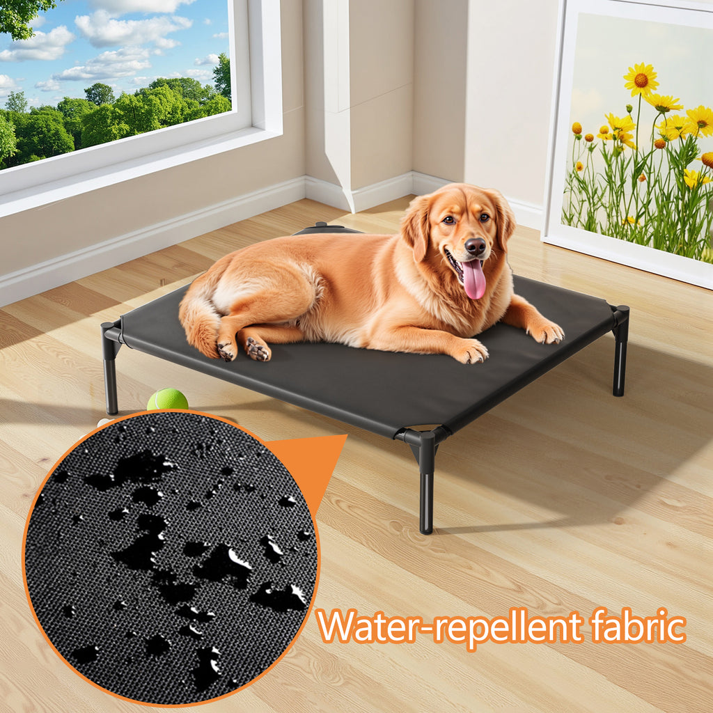 Elevated Dog Bed, Waterproof Raised Pet Cot, Washable Breathable Mesh, Sturdy Metal Frame, Comfortable Sleeping Bed for Medium & Large Dogs