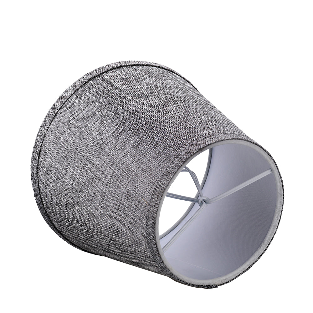 Gray Linen Clip-On Lamp Shades 5"×7"×8", Fabric Replacement Shades for Wall Sconces & Chandeliers