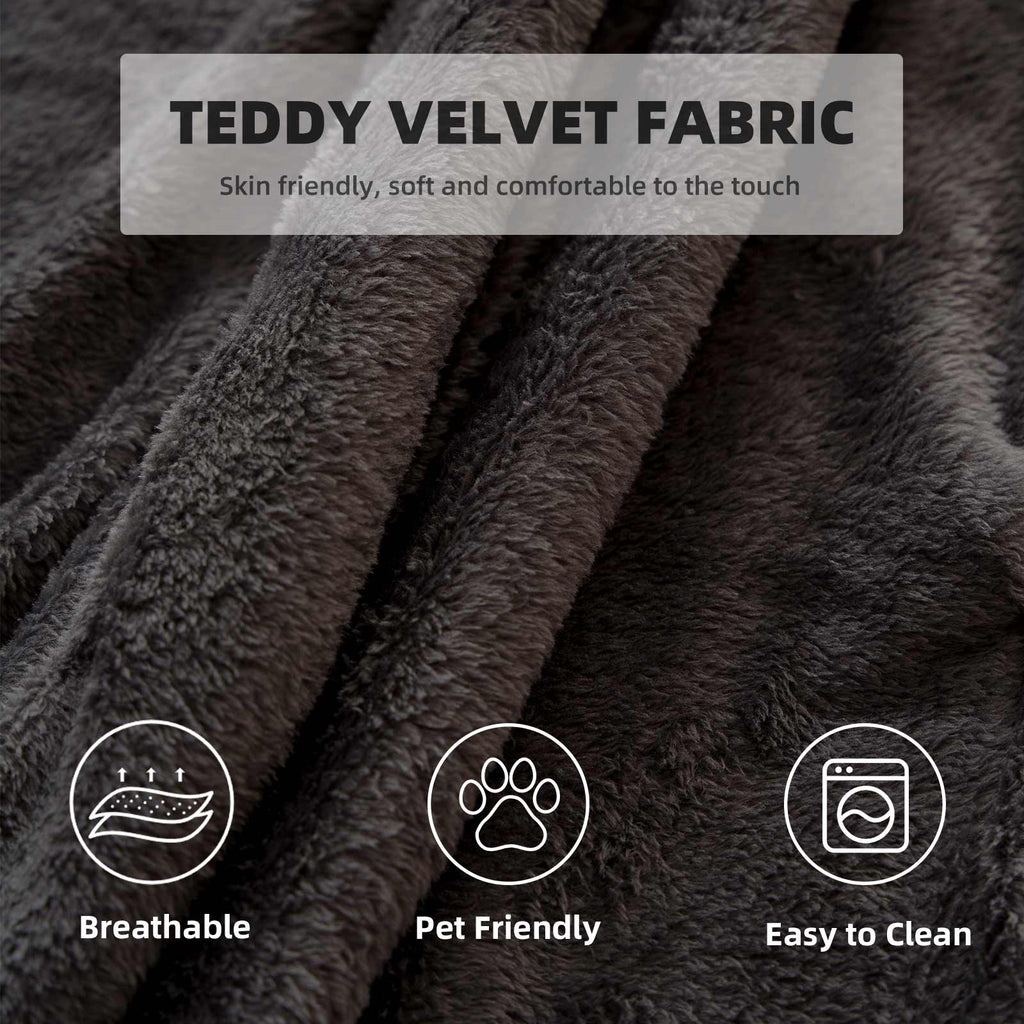 AEELLEEA 5FT Teddy Velvet Bean Bag Chair, Shredded Memory Foam Oversized Lazy Sofa, Removable Washable Cover for Living Room Bedroom