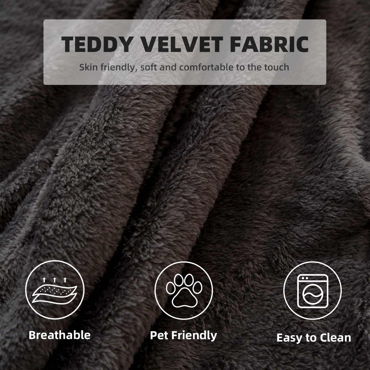 AEELLEEA 5FT Teddy Velvet Bean Bag Chair, Shredded Memory Foam Oversized Lazy Sofa, Removable Washable Cover for Living Room Bedroom