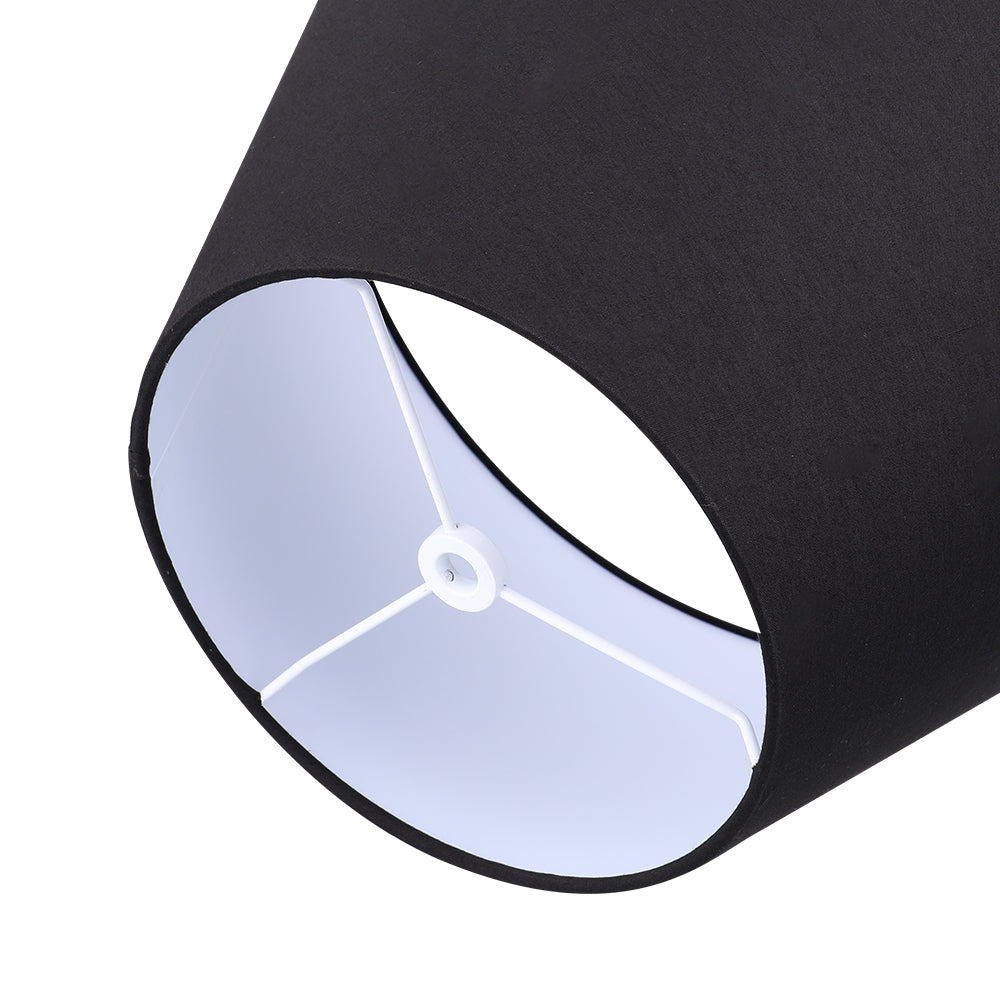 Modern Black Fabric Lamp Shade, 7x13x7.8 Inches, Spider Fitter Replacement for Table Lamps, Home Deco