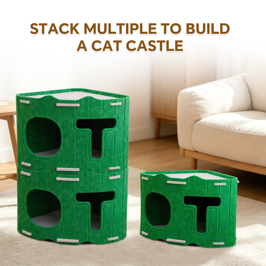Warm Wool Cat Cave, Comfortable Pet Nest, Soft Cushion with Durable Felt, Double Opening Pets Bed for Indoor Outdoor Use, House with Trendy Design, Pet Shelter for Bedroom Living Room