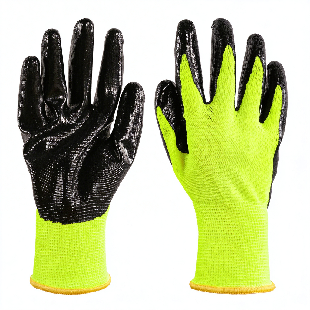 AEELLEEA 8 Pack Nitrile Coated Work Gloves, Nylon Anti-Slip Safety Gloves for Gardening Warehouse Construction Mechanic