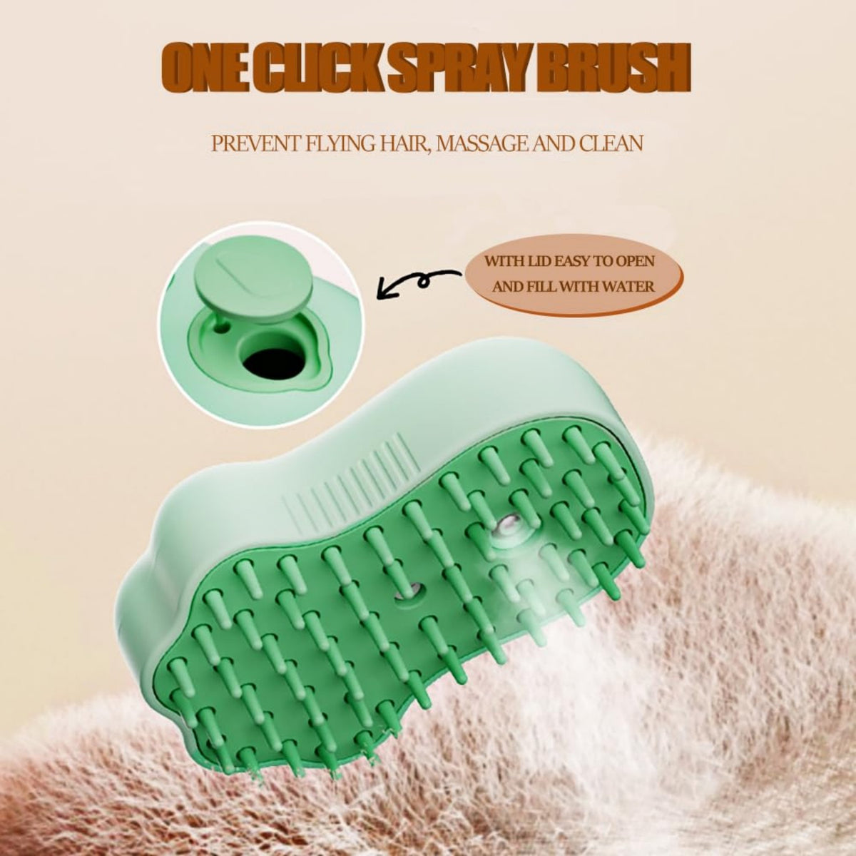 AEELLEEA Pet Grooming Brush for Cats & Dogs, Self Cleaning Hair Removal Comb for Massage, Shedding & Bathing