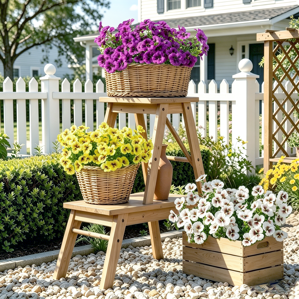 15pcs Artificial Pansy Flowers, 3 Assorted Colors UV Resistant Faux Pansies for Outdoor Patio Porch Decor