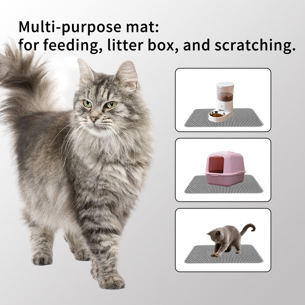 Cat Litter Mat Non Slip Big Pet Litter Box Filter Mat Double Layer Wear Resistant Waterproof Cat Litter Mat Pet Clean Supplies
