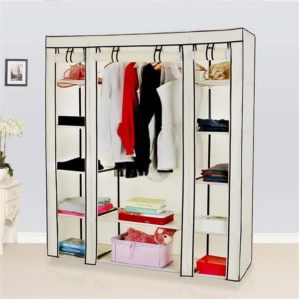 Portable Clothes Closet Wardrobe Storage Organizer with Non-Woven Fabric