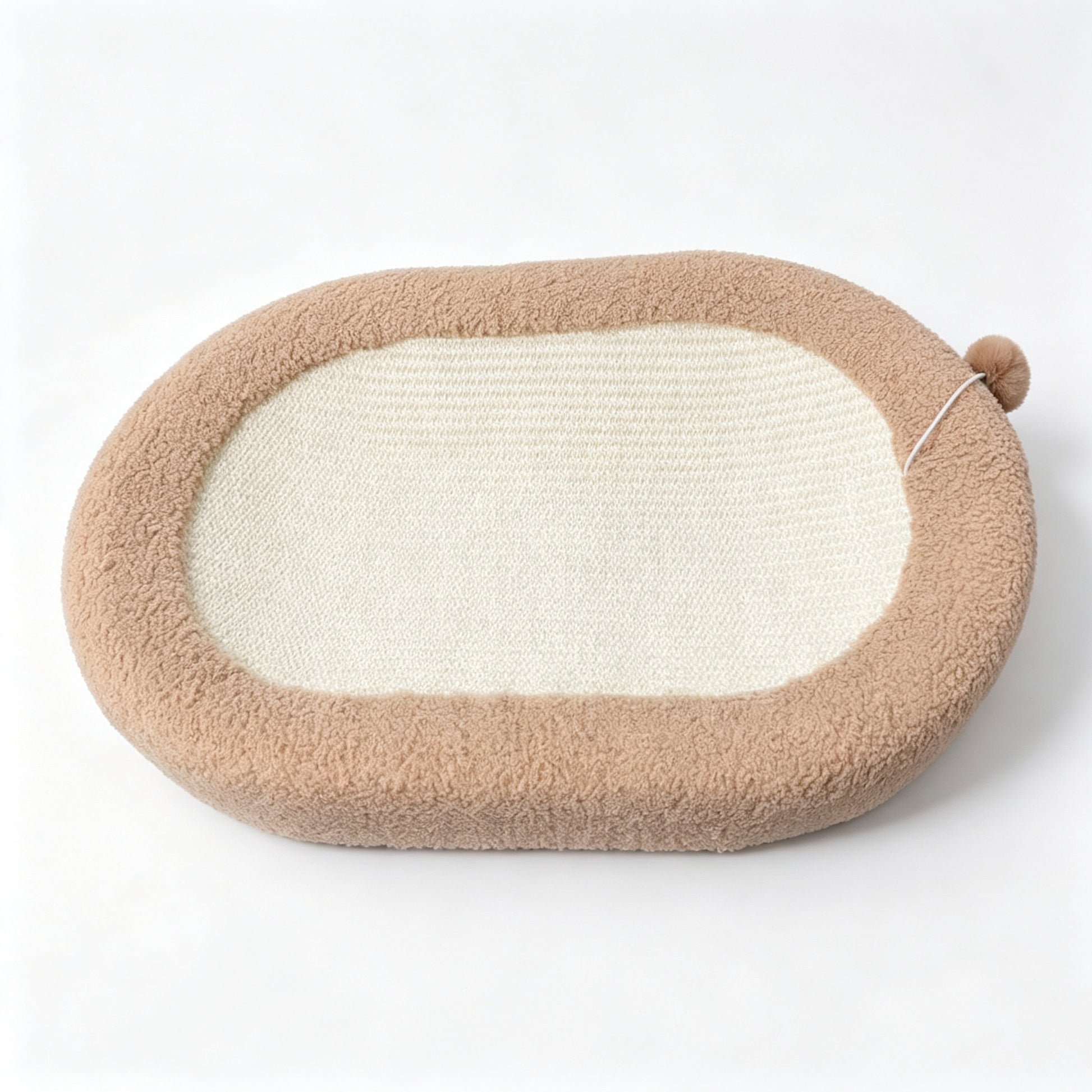 Oval Sisal Cat Scratcher Bed Lounge, 24x15x3.5 Inch Anti-Slip Multi-Purpose Pet Rest Furniture for Indoor Cats