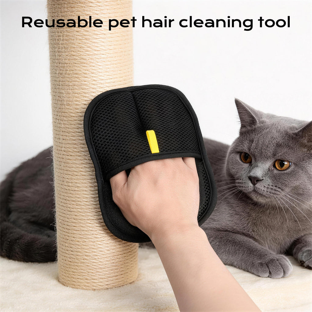Upgrade Pet Hair Remover Electrostatic Gloves, Reusable Pet Hair Removal Glove for Cats & Dogs, Premium Cat & Dog Hair Remover Mitt for Couch Furniture Carpet Car Seat