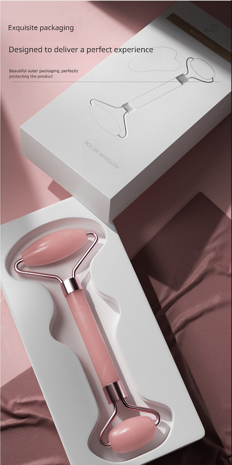 AEELLEEA-Facial Roller and Gua Sha Set, Resin Face Massage Roller with Heart Gua Sha Board, Pink & Green Optional for Face Eye Neck Body Skincare