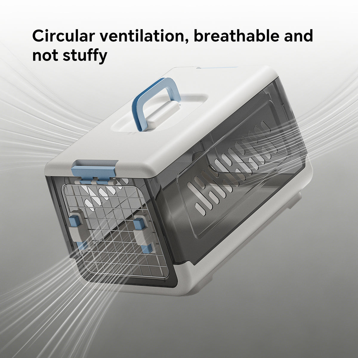 Portable Outdoor Cat Enclosure with Metal Wire Ventilation, Hard-Sided Pet Travel Kennel Carrier for Cats, Puppies, Rabbits and Small Animals