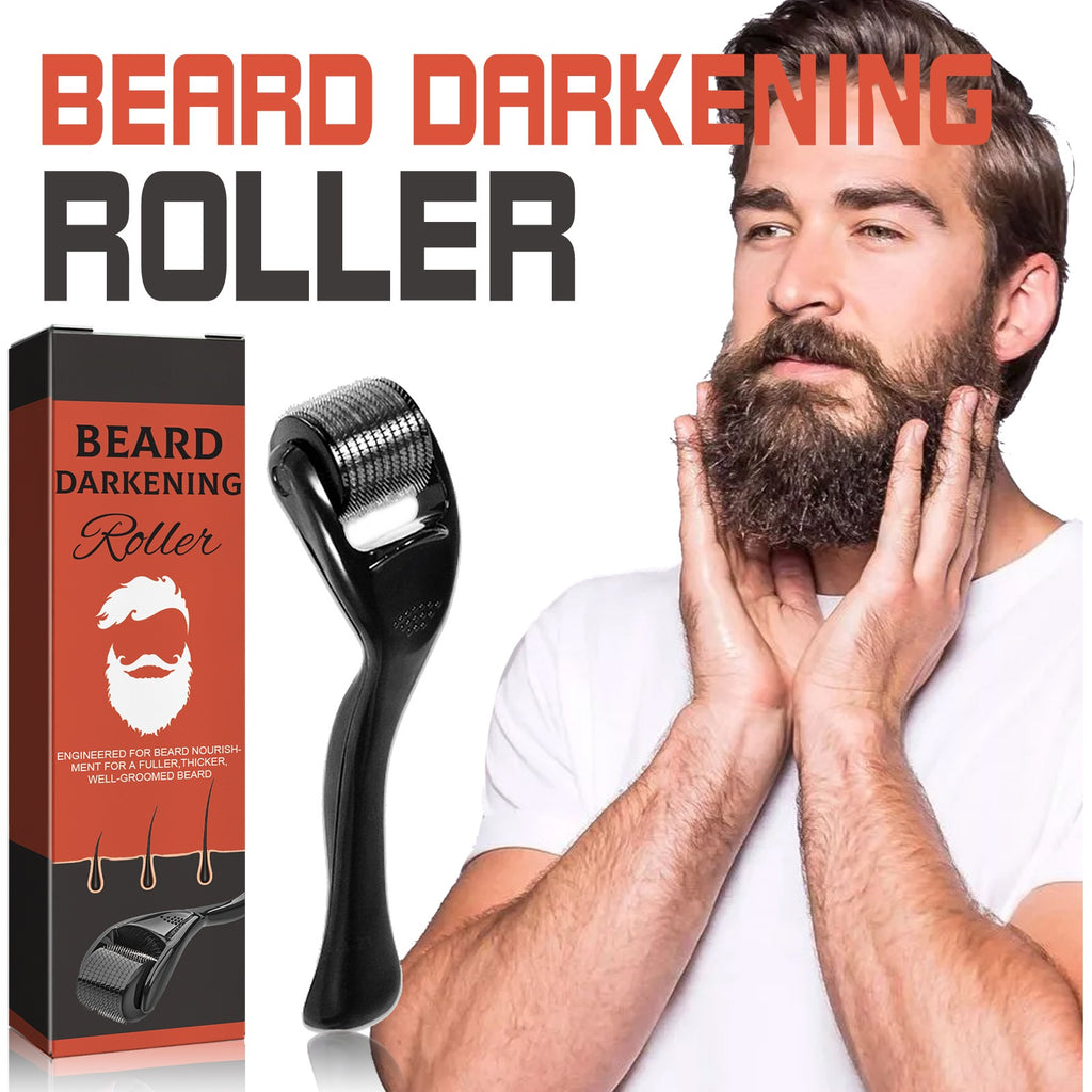 Beard Derma Roller, Beard Darkening Roller for Men, Stimulate Beard Growth, Thick Fuller Beard Grooming Tool