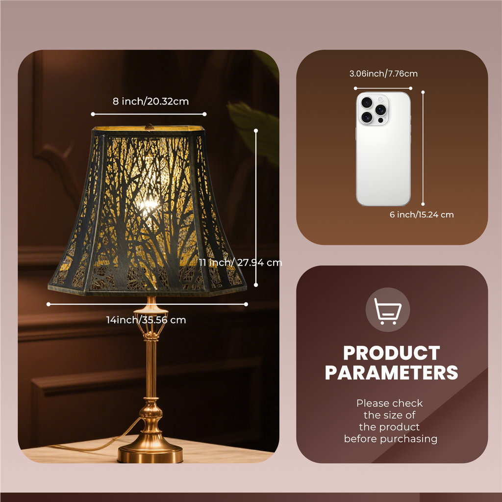 Square Bell Forest Lampshade – 8×14×11 Inch