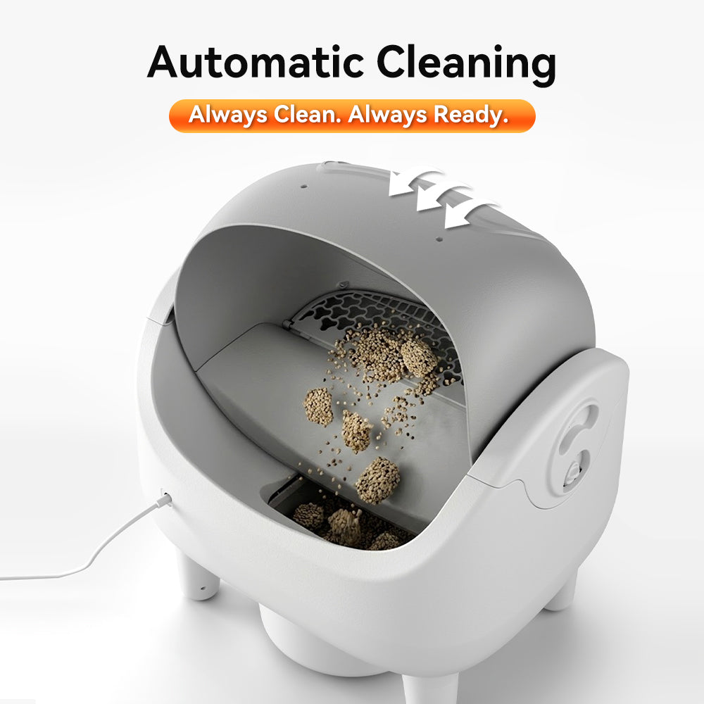 Aeelleea Smart Self-Cleaning Cat Litter Box Open-Top Deodorizing App Control Multi-Cat