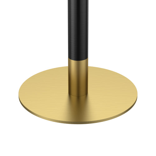 AEELLEEA 31.5-Inch Round Dining Table, Black Marble-Look Top with Gold Metal Pedestal Base, Modern Kitchen Table
