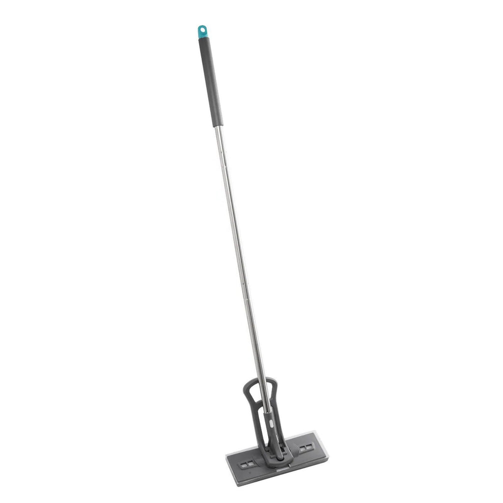 Self Wringing Sponge Mop, Stainless Steel Adjustable Handle, Hands Free Floor Mop for Hardwood Tile Marble Bathroom Kitchen Cleaning