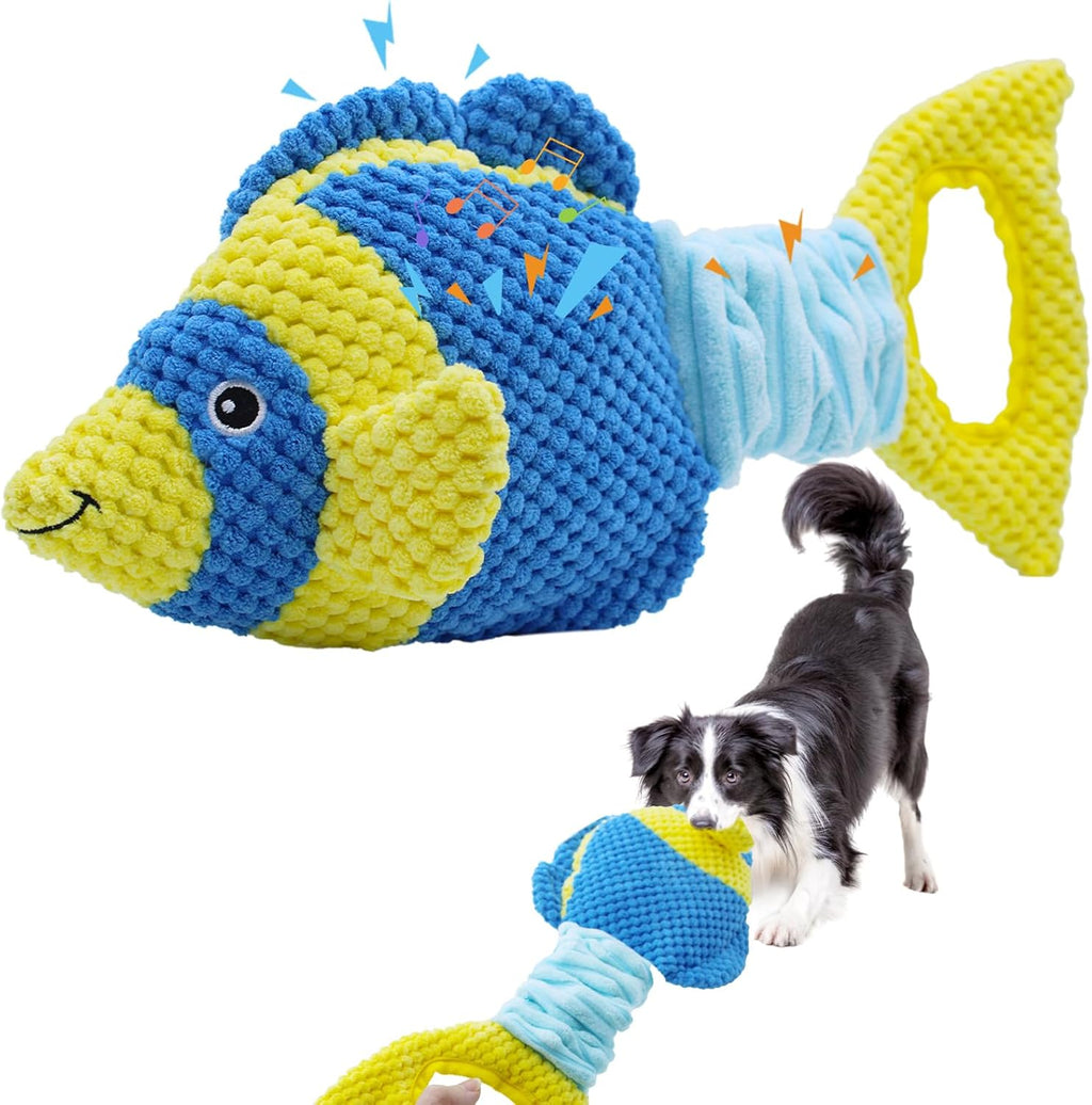 Dog Toys, Interactive Fish Puppy Toys with Crinkle Paper to Keep Them Busy