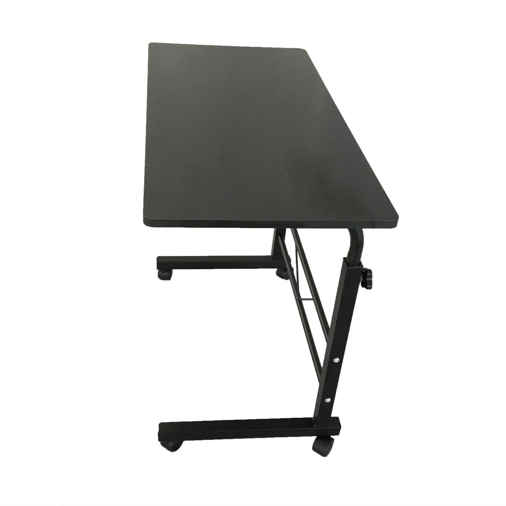 AEELLEEA-Adjustable Height Side Table, Detachable Chipboard Steel End Table, Black Versatile Accent Table